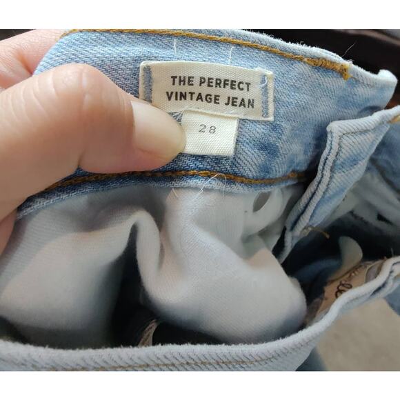 Madewell Sz 28 Perfect Vintage Jeans High Rise Tapered Denim Light Wash C2819 - Picture 4 of 9